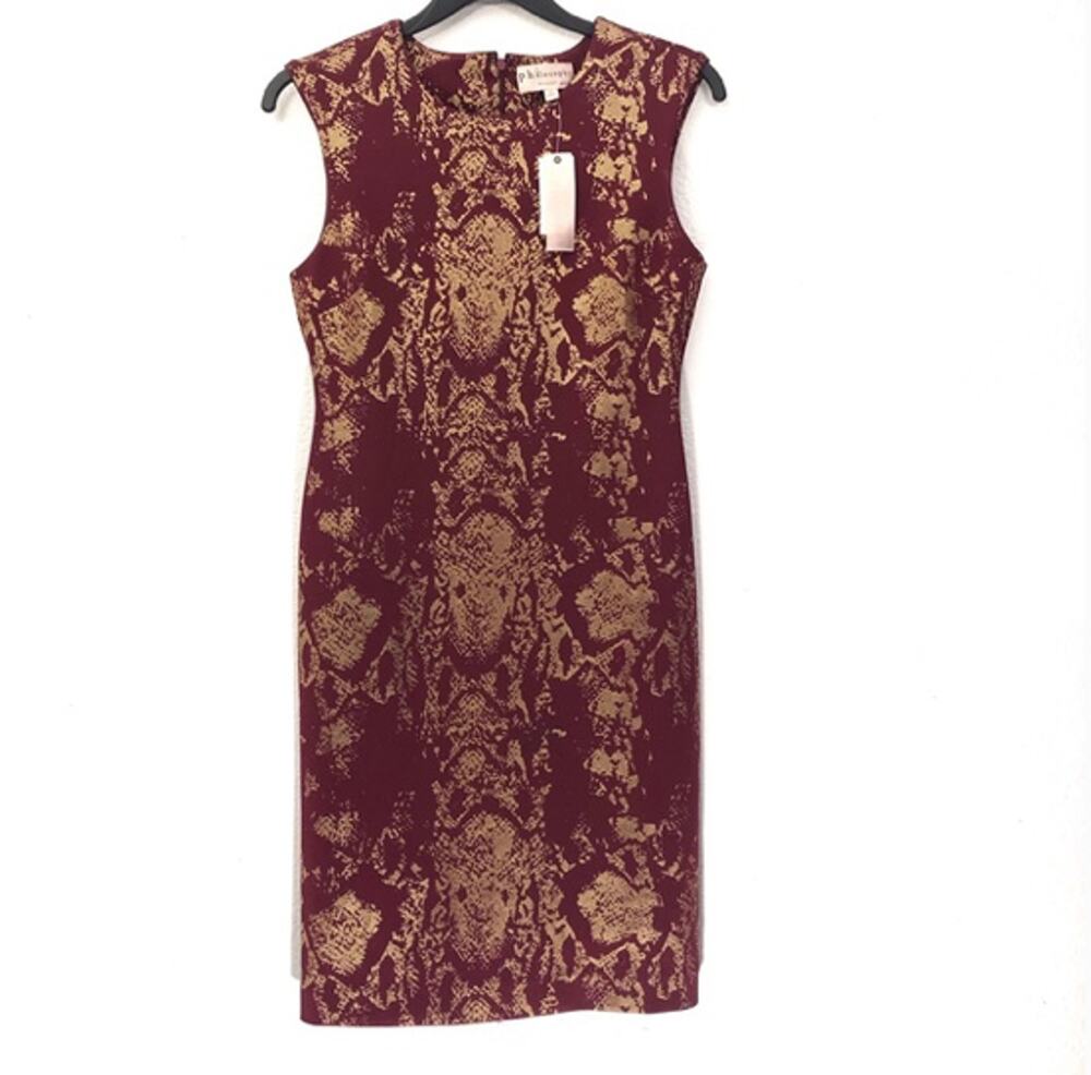 Philosophy Foil Animal Print Scuba Sheath Dress Size Small